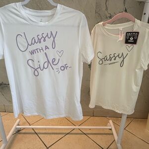 Matching mom and daughter Classy and Sassy Kids T-Shirt Set - White set